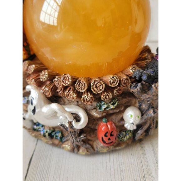 Halloween witch light up snow globe cauldron potion pumpkin ghost Crow - Picture 9 of 13